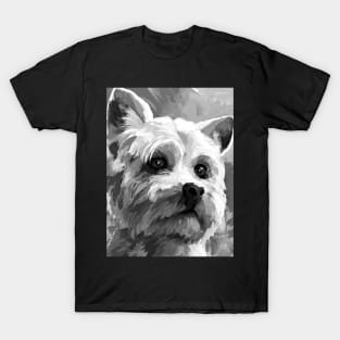 Yorkshire Terrier Dad Black and White T-Shirt